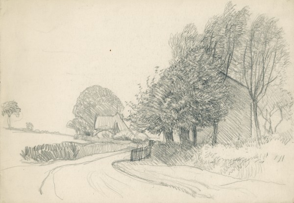 Study with cottages #1960D6