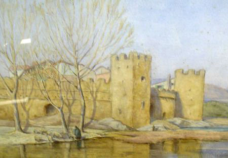 Figures By Lake And Castle