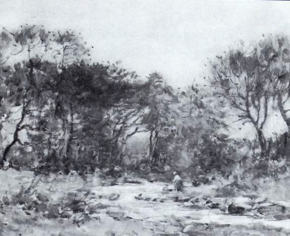 zFigures on a river bank